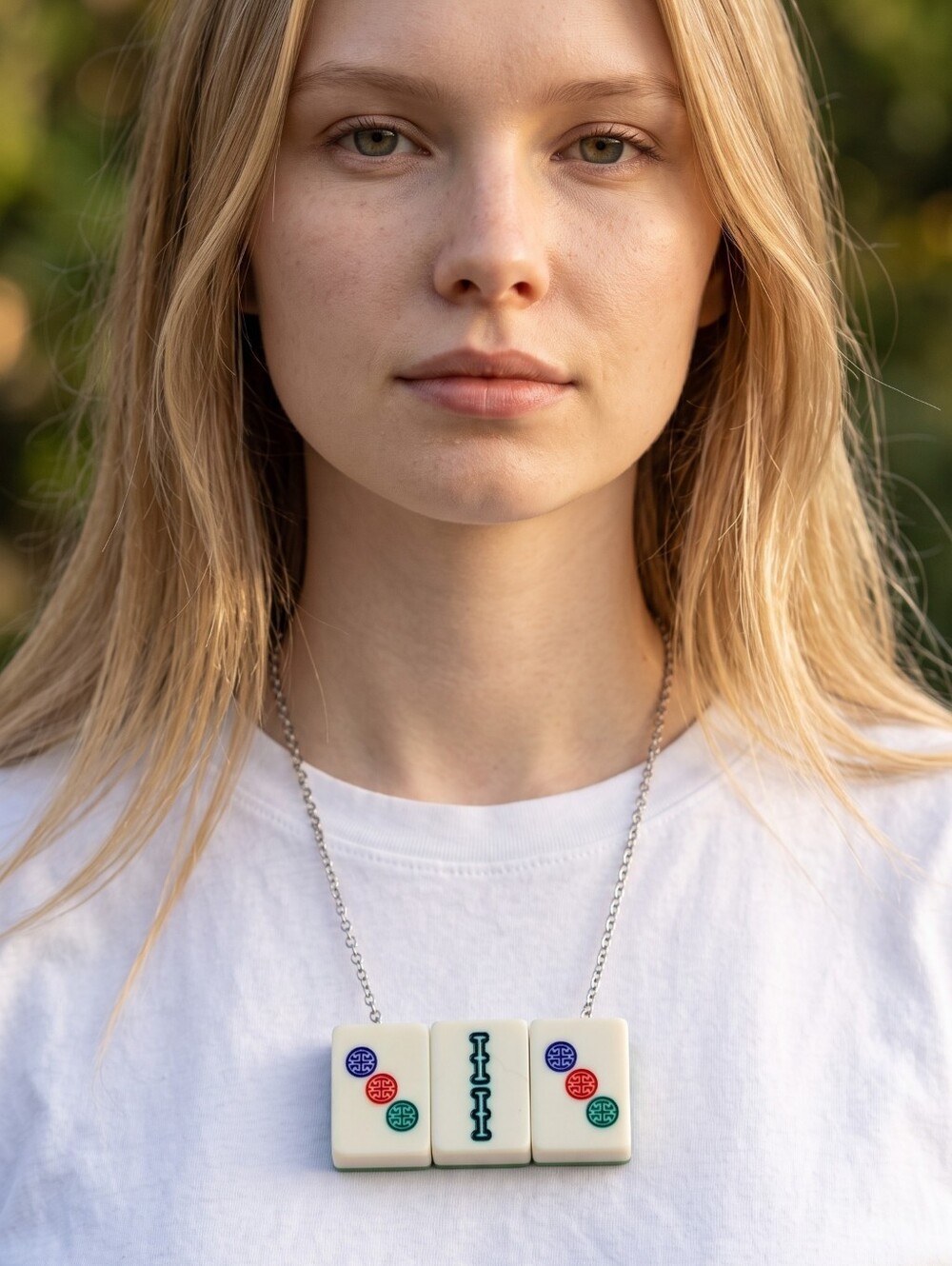 MAHJONG LOVERS NEW DESIGNER UNIQUE TILE PENDANTS WITH EXTRA LONG CHAIN  NECKLACE